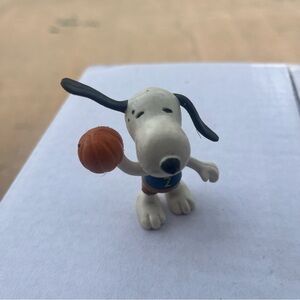 Dog Figurine with Basketball Snoopy Basketball Figure 1958 1966 Vintage Pvc